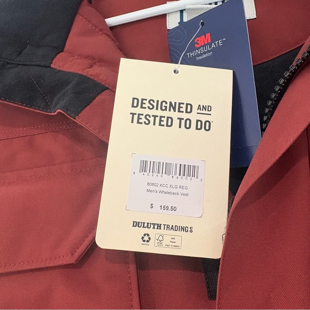 Duluth Trading Co Whaleback Burnt Red Vest - Picture 5 of 7